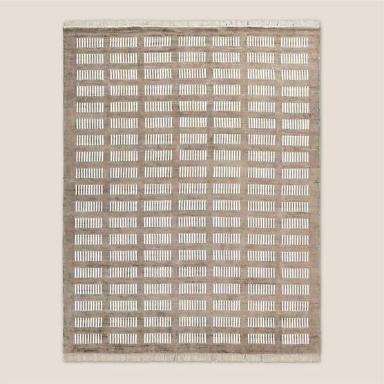 Alize Handloomed Light Brown Viscose Area Rug 6'x9'