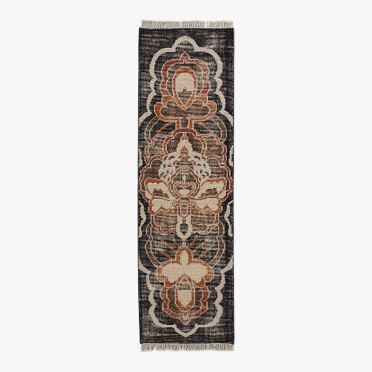 Allure Hand-Knotted Copper Floral Wool Runner Rug 2.5'x8'