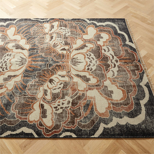 Allure Copper Floral Hand-knotted Wool Area Rug