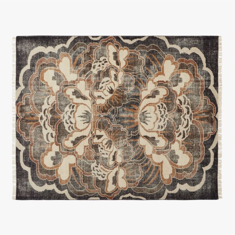 Allure Hand-Knotted Copper Floral Wool Area Rug 8'x10' - image 0 of 9