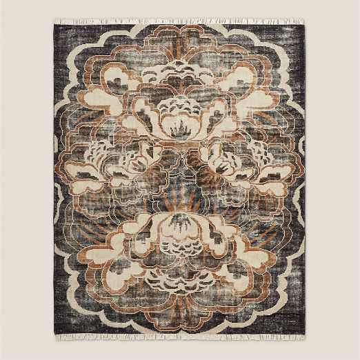 Allure Hand-Knotted Copper Floral Wool Area Rug