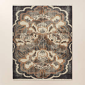 Allure Hand-Knotted Copper Floral Wool Area Rug 6'x9' | CB2 Canada