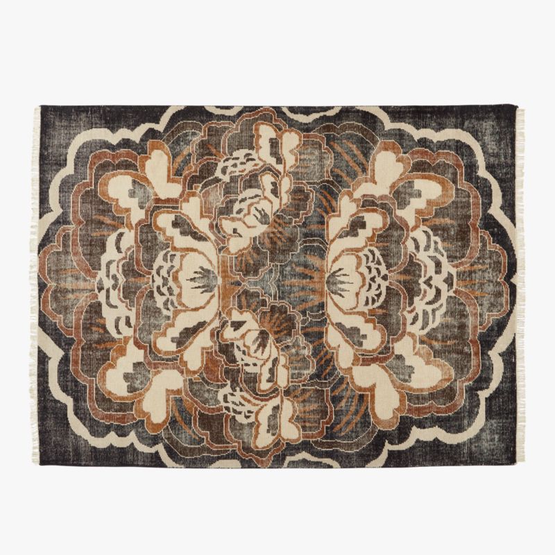 Allure Hand-Knotted Copper Floral Wool Area Rug 9'x12' - image 0 of 6