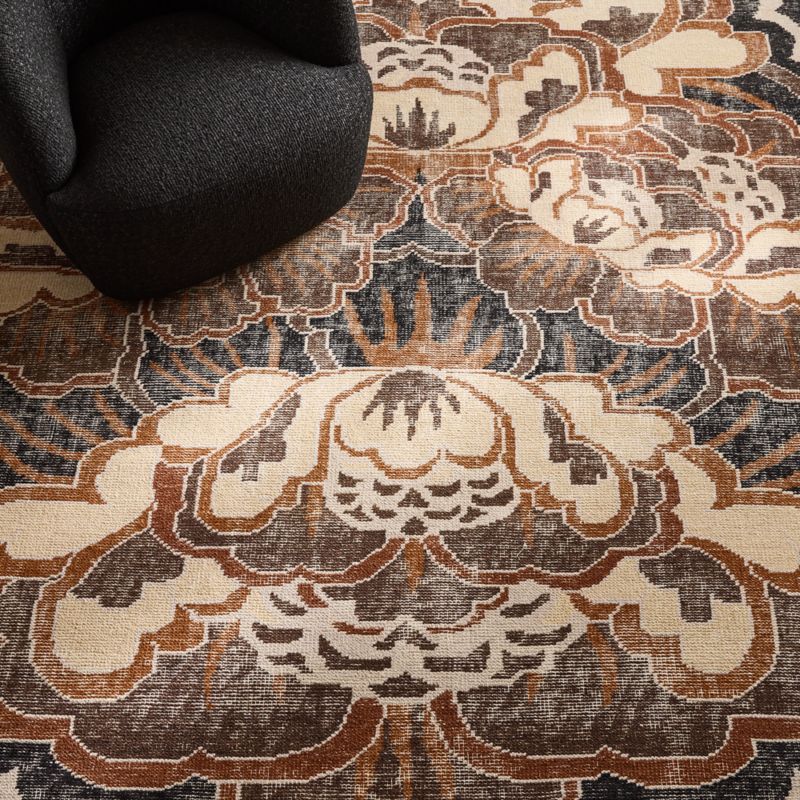 Allure Hand-Knotted Copper Floral Wool Area Rug 5'x8' - image 3 of 9