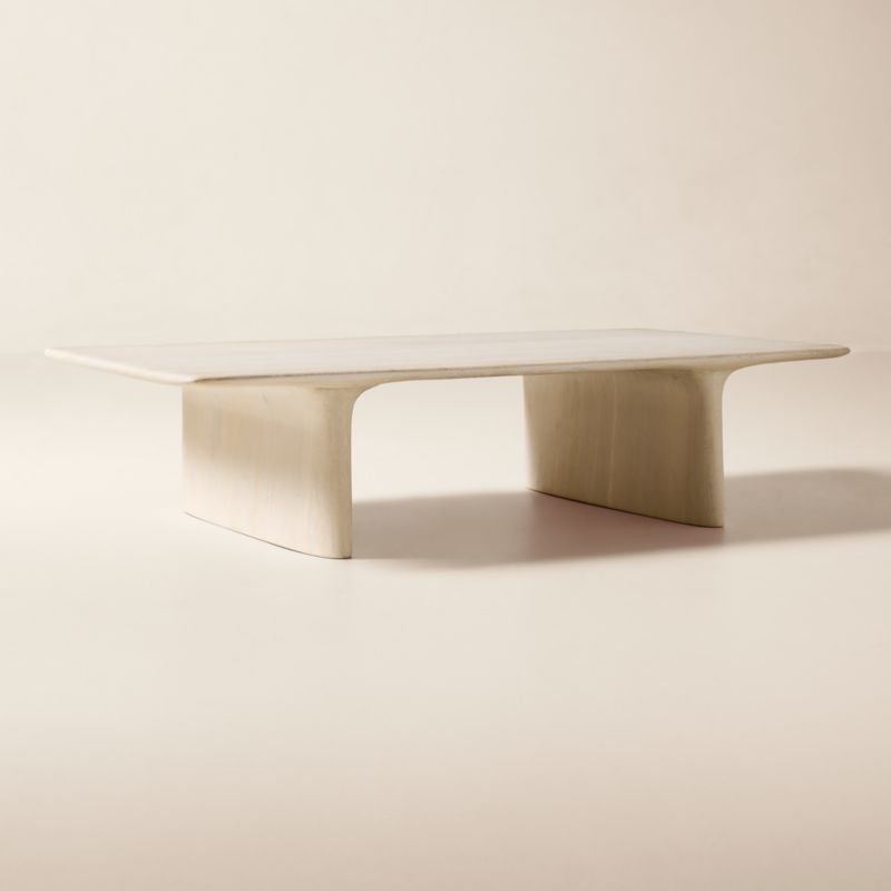 Almera 66" Rectangular Whitewashed Oak Coffee Table - image 1 of 4