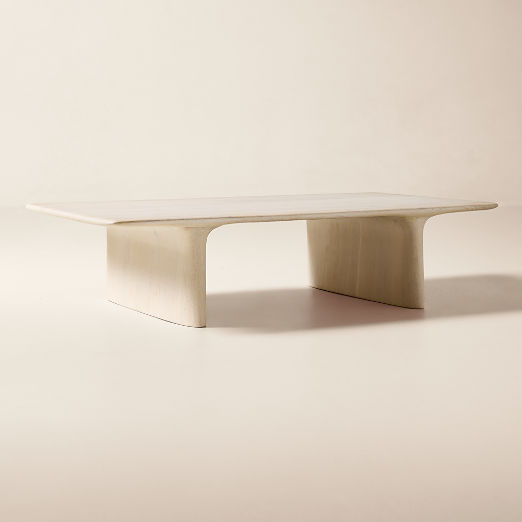 Almera 66" Rectangular Whitewashed Oak Coffee Table