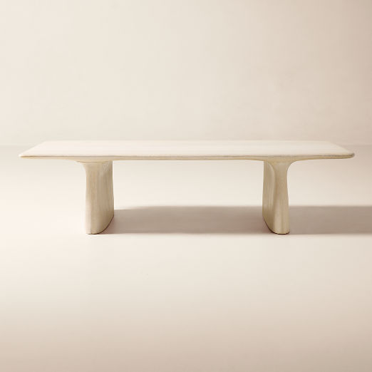 Almera 66" Rectangular Whitewashed Oak Coffee Table