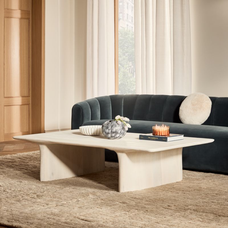 Almera 66" Rectangular Whitewashed Oak Coffee Table - image 2 of 7