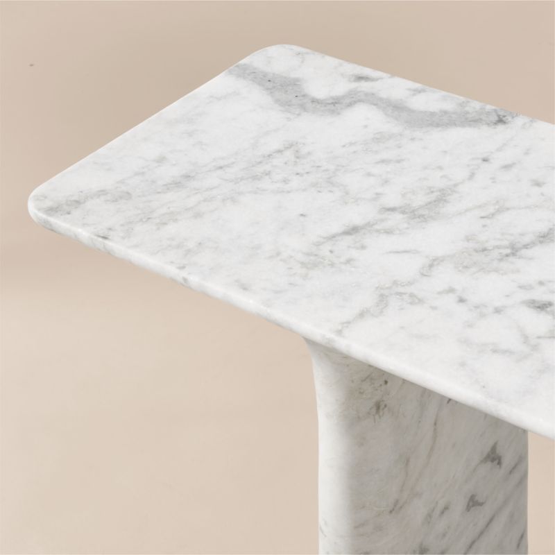 Almera 70" White Marble Console Table - image 5 of 7