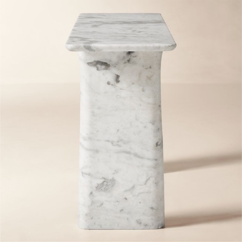 Almera 70" White Marble Console Table - image 4 of 7