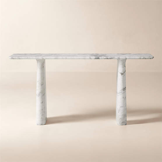 Almera 70" White Marble Console Table