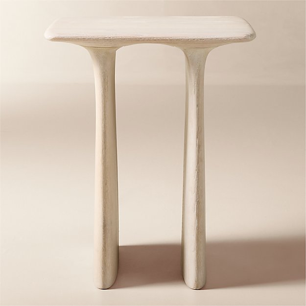 Almera Whitewashed Oak Side Table + Reviews | CB2