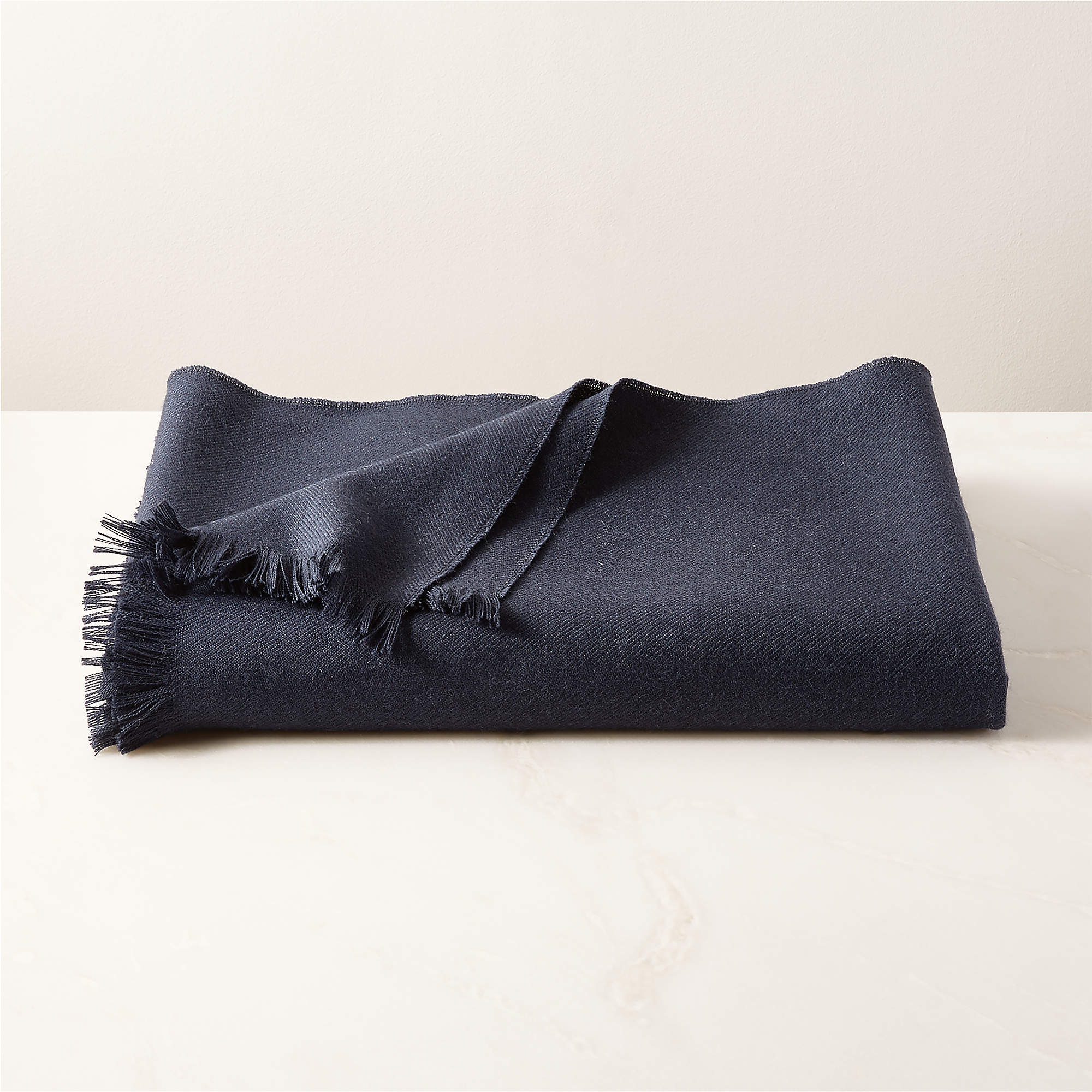 Alpaca Navy Throw Blanket + Reviews CB2