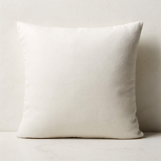 White Denim Modern Throw Pillow with DownAlternative Insert 20