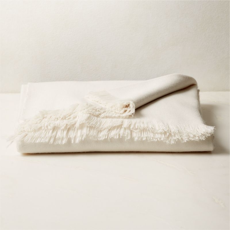 Alpaca White Throw Blanket | CB2