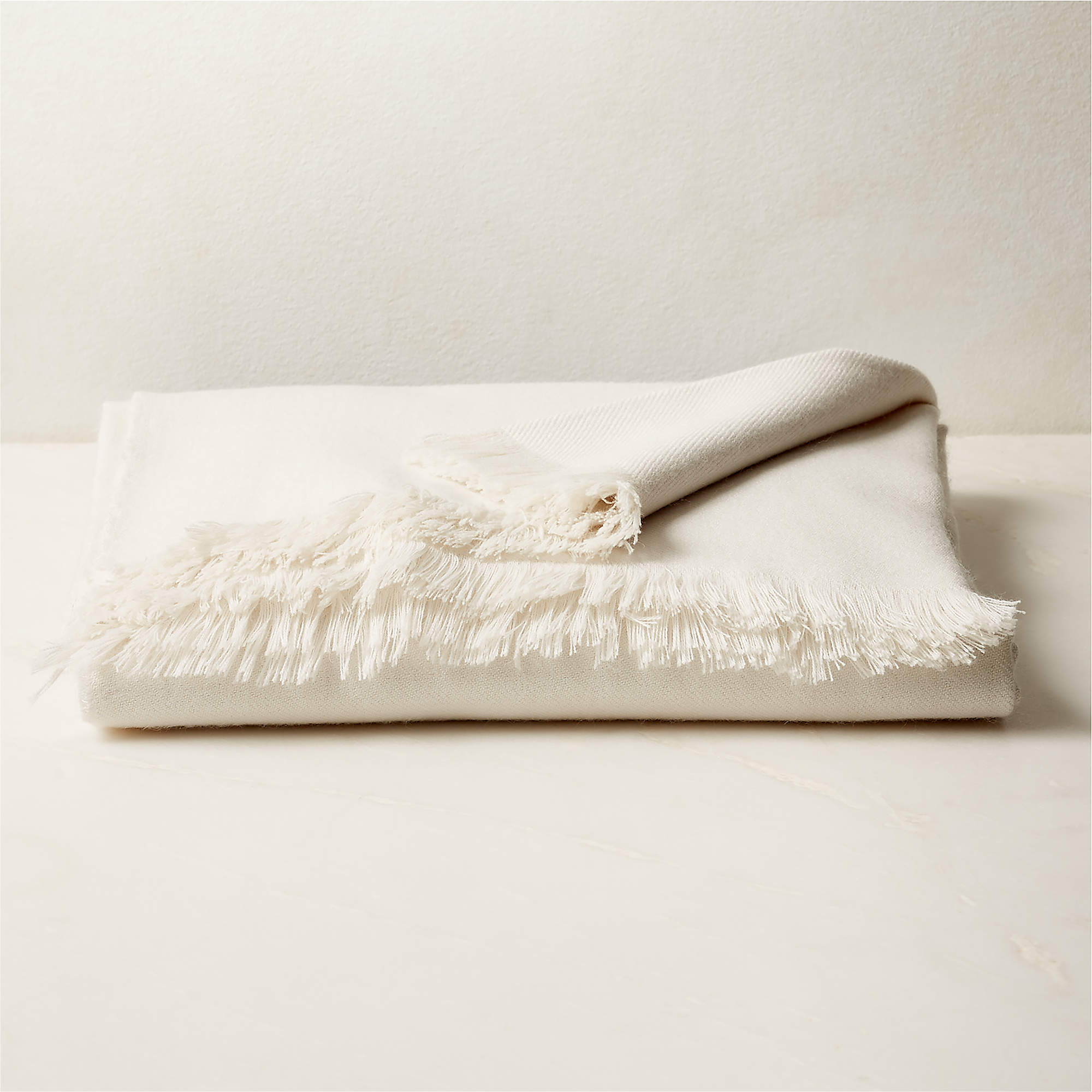 Alpaca White Throw Blanket + Reviews CB2