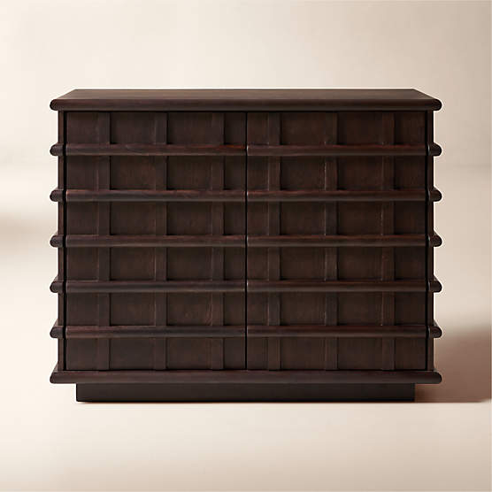 Alpena 48" Dark Acacia Wood Bar Cabinet