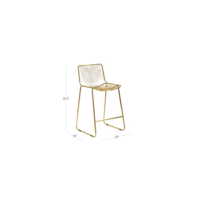 View Alpha Brass Metal Counter Stool - image 3 of 13