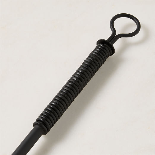 Alsina 4-Piece Black Leather Wrapped Fireplace Tool Set