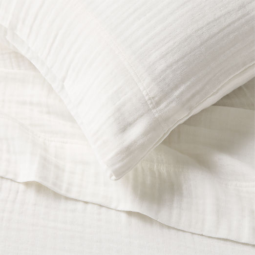 Alto Organic Cotton Gauze Warm White Standard Pillowcases Set of 2