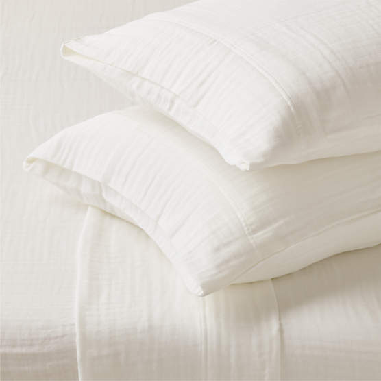 Alto Organic Cotton Gauze Warm White King Sheet Set