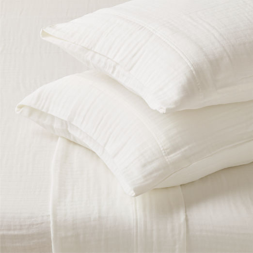 Alto Organic Cotton Gauze Warm White King Sheet Set