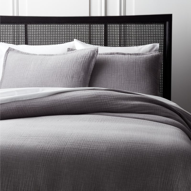 Alto Organic Cotton Grey Standard Pillow Shams Set of 2 + Reviews CB2