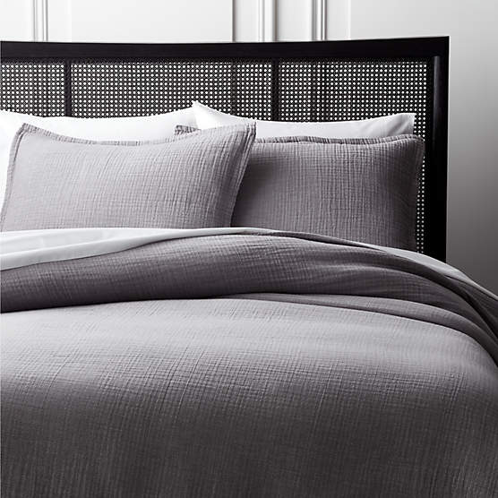 Nett Organic Cotton Black King Duvet Cover + Reviews CB2