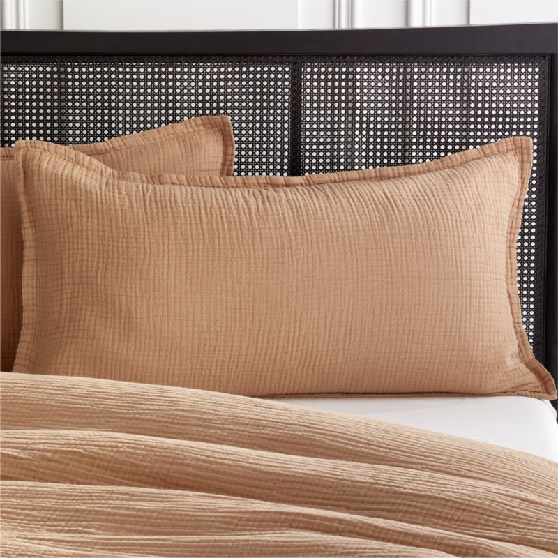 View Alto Organic Cotton Camel King Pillow Shams Set of 2 details