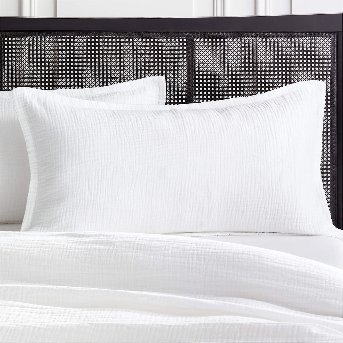 Alto Organic Cotton White King Pillow Shams Set of 2 + Reviews CB2