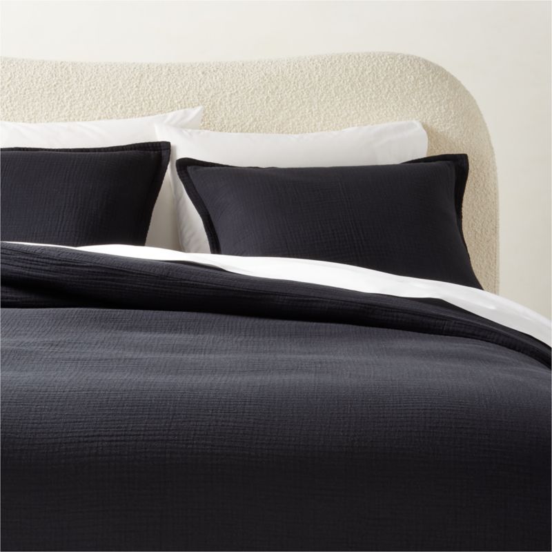 Alto Organic Cotton Black Full/Queen Duvet Cover - image 2 of 7