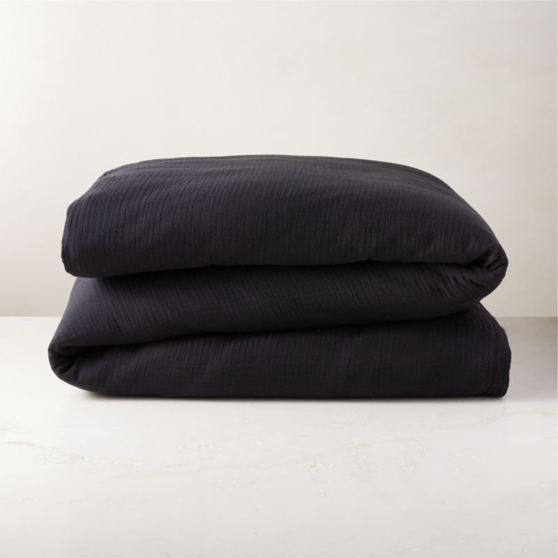 Alto Organic Cotton Black Full/Queen Duvet Cover - image 0 of 7