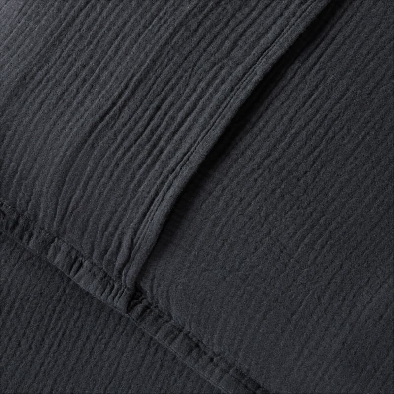 Alto Organic Cotton Black King Pillow Shams Set of 2 - image 2 of 6