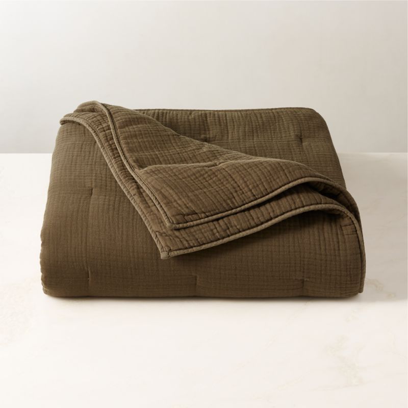 Alto Organic Cotton Dark Green King Quilt - image 2 of 5