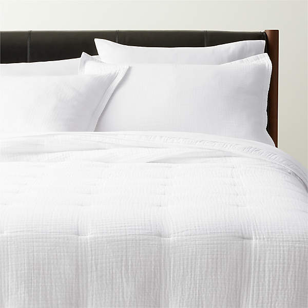 Favorite Washed Organic Cotton White Queen Bed Sheet Set + Reviews
