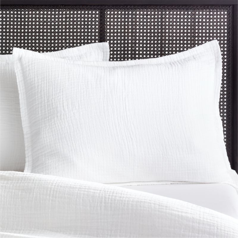 View Alto Organic Cotton Gauze White Standard Pillow Shams Set of 2 details