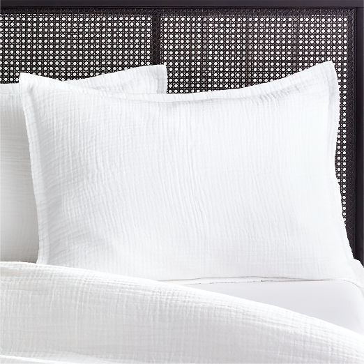 Alto Organic Cotton Gauze White Pillow Shams Set of 2