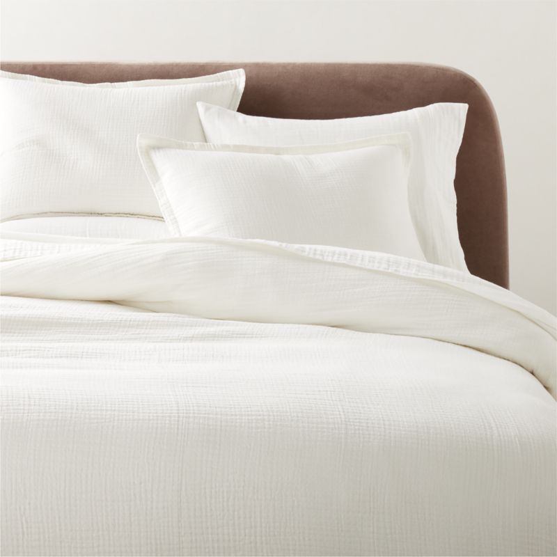 View Alto Organic Cotton Gauze Warm White Full/Queen Duvet Cover details