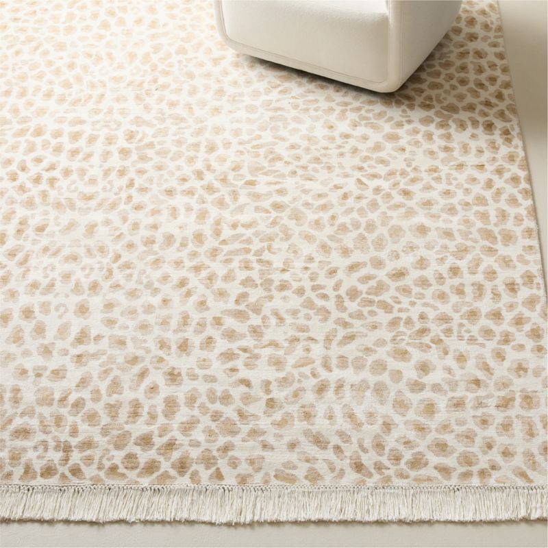 Altra Handloomed Warm White with Taupe Viscose Area Rug 5'X8' - image 1 of 7