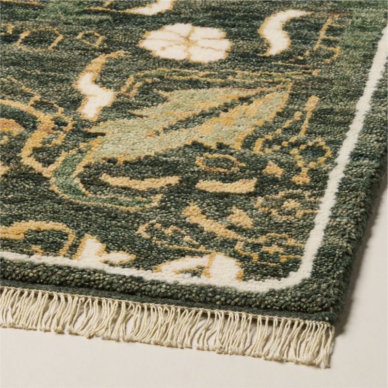 Alvina Hand-Knotted Green New Zealand Wool Runner Rug 2.5'x8' - image 1 of 4