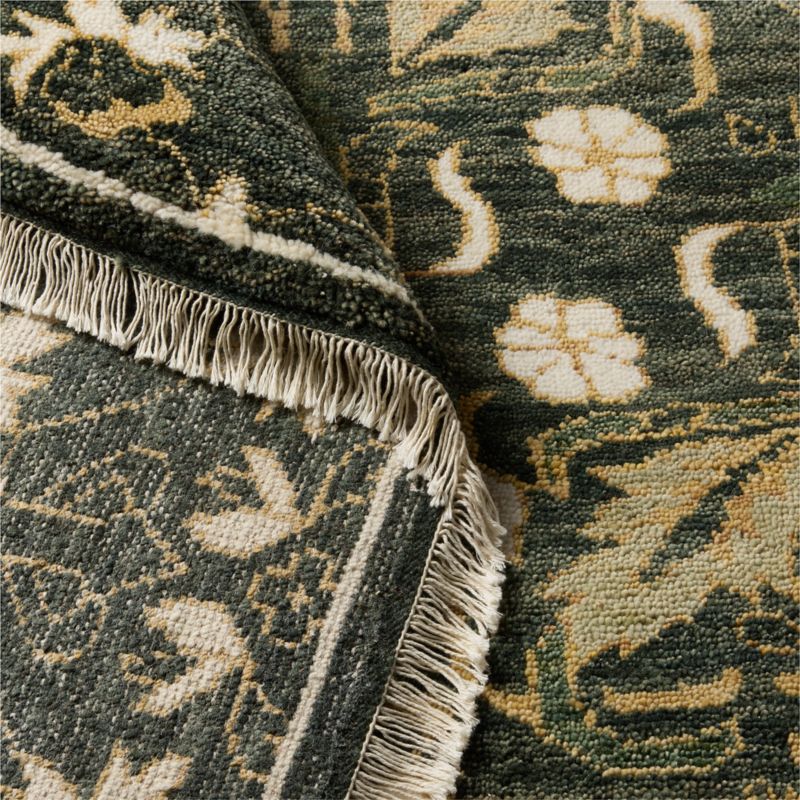 Alvina Hand-Knotted Green New Zealand Wool Area Rug 8'x10' - image 3 of 4
