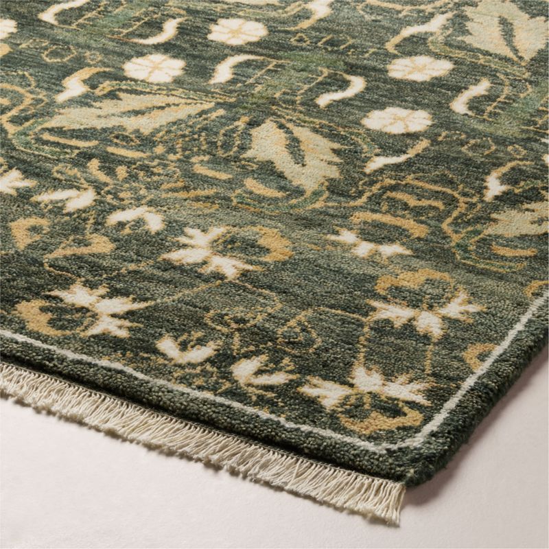 Alvina Hand-Knotted Green New Zealand Wool Area Rug 8'x10' - image 1 of 4