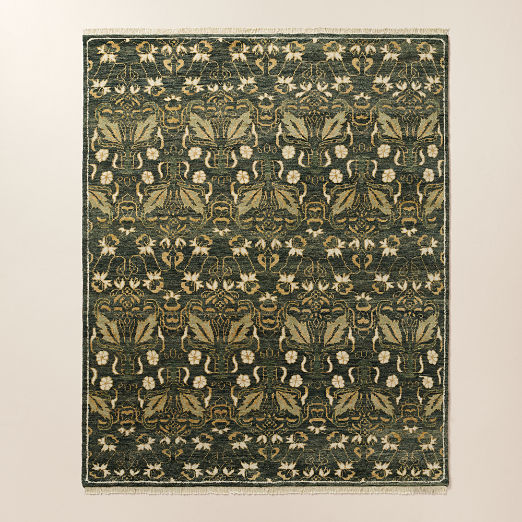 Alvina Hand-Knotted Green New Zealand Wool Rug