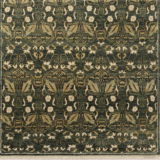 Alvina Hand-Knotted Green New Zealand Wool Rug Swatch 12"x12"
