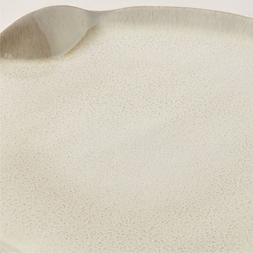 Alvize Round Grey Ceramic Serving Platter with Crackle Glaze