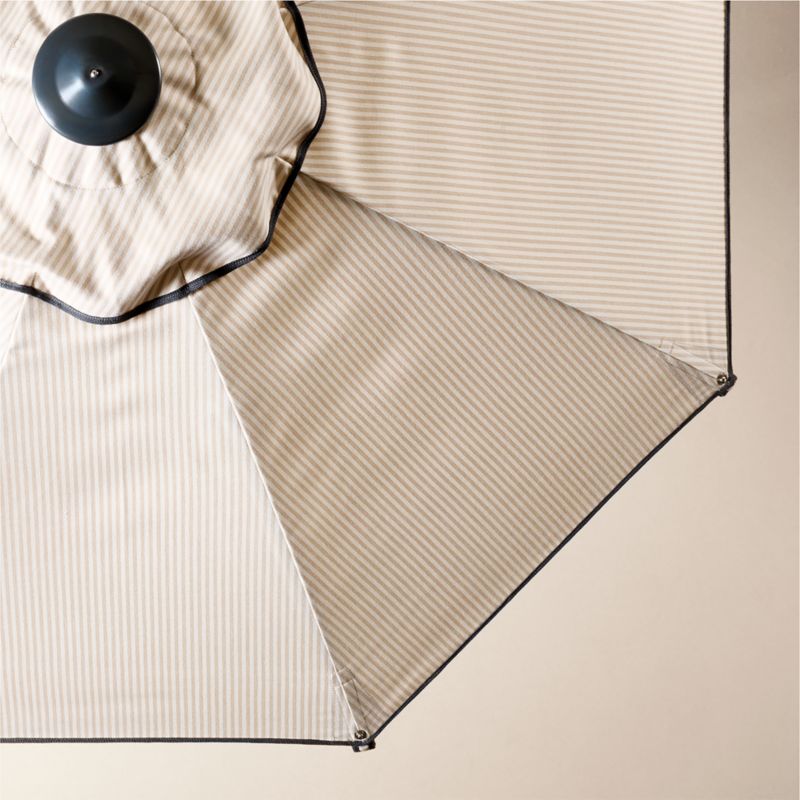 8' Amalfi Round Natural and White Striped Sunbrella® Outdoor Patio Umbrella - image 2 of 4