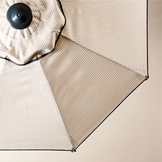 8' Amalfi Round Natural and White Striped Sunbrella® Outdoor Patio Umbrella