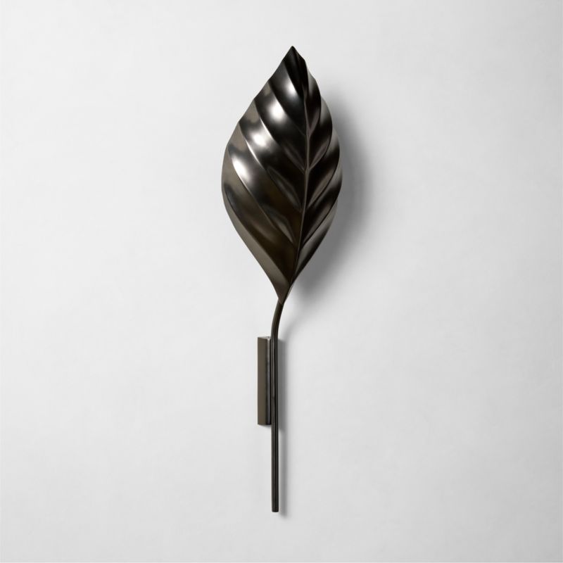 Amalia Blackened Brass Leaf Wall Sconce - image 1 of 4