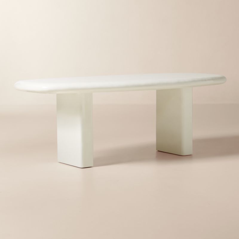 Amalie 84" Rectangular White Resin Dining Table - image 2 of 7