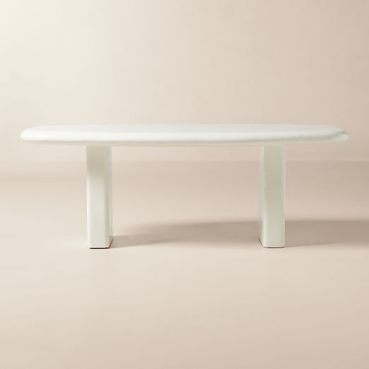 Amalie 84" Rectangular White Resin Dining Table